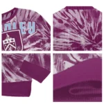 Burnley Tie Dye Designs Burgundy Sweater Best Selling