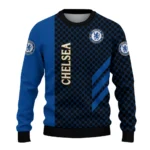 Chelsea Circles Mesh Royal Blue Black Sweater Best Selling