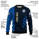 Chelsea Circles Mesh Royal Blue Black Sweater Best Selling