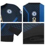 Chelsea Circles Mesh Royal Blue Black Sweater Best Selling