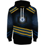 Chelsea Hexagonal Pattern Royal Blue Black Hoodie Best Selling