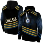 Chelsea Hexagonal Pattern Royal Blue Black Hoodie Best Selling