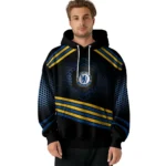 Chelsea Hexagonal Pattern Royal Blue Black Hoodie Best Selling