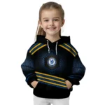 Chelsea Hexagonal Pattern Royal Blue Black Hoodie Best Selling