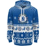 Chelsea Reindeer Motif Royal Blue Hoodie Best Selling