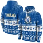 Chelsea Reindeer Motif Royal Blue Hoodie Best Selling