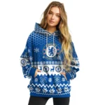 Chelsea Reindeer Motif Royal Blue Hoodie Best Selling