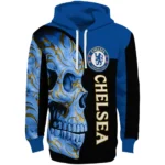 Chelsea Skull Motif Royal Blue Black Hoodie Best Selling