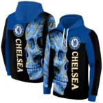 Chelsea Skull Motif Royal Blue Black Hoodie Best Selling