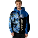 Chelsea Skull Motif Royal Blue Black Hoodie Best Selling