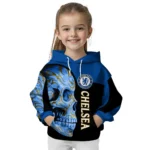 Chelsea Skull Motif Royal Blue Black Hoodie Best Selling