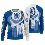 Chelsea Skull Split Royal Blue White Sweater Best Selling