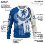 Chelsea Skull Split Royal Blue White Sweater Best Selling