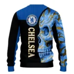 Chelsea Skull Swirl Royal Blue Black Sweater Best Selling