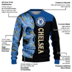 Chelsea Skull Swirl Royal Blue Black Sweater Best Selling