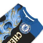 Chelsea Skull Swirl Royal Blue Black Sweater Best Selling