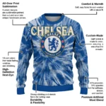 Chelsea Tie Dye Designs Royal Blue Sweater Best Selling
