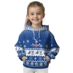 Crystal Palace Reindeer Motif Blue Hoodie Best Selling