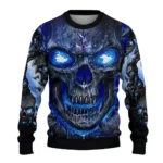 Crystal Palace Skull Intensity Blue Black Sweater Best Selling