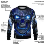 Crystal Palace Skull Intensity Blue Black Sweater Best Selling