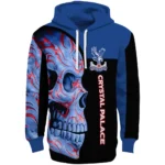 Crystal Palace Skull Motif Blue Black Hoodie Best Selling