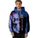 Crystal Palace Skull Motif Blue Black Hoodie Best Selling