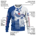 Crystal Palace Skull Split Blue White Sweater Best Selling