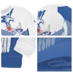 Crystal Palace Skull Split Blue White Sweater Best Selling