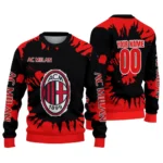 Custom Ac Milan Burst Swirl Red Sweater Best Selling