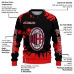 Custom Ac Milan Burst Swirl Red Sweater Best Selling