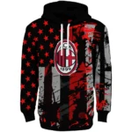 Custom Ac Milan Distressed Flag Red Black Hoodie Best Selling