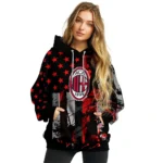 Custom Ac Milan Distressed Flag Red Black Hoodie Best Selling