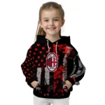 Custom Ac Milan Distressed Flag Red Black Hoodie Best Selling