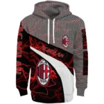 Custom Ac Milan Hexagonal Mesh Red Black Gray Hoodie Best Selling