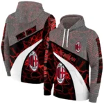 Custom Ac Milan Hexagonal Mesh Red Black Gray Hoodie Best Selling