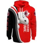 Custom Ac Milan Peeking Snoopy Red Hoodie Best Selling