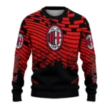Custom Ac Milan Pixel Flow Red Black Sweater Best Selling