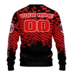 Custom Ac Milan Pixel Flow Red Black Sweater Best Selling