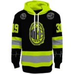 Custom Ac Milan Safety Motif Black Neon Green Hoodie Best Selling