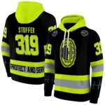 Custom Ac Milan Safety Motif Black Neon Green Hoodie Best Selling