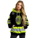 Custom Ac Milan Safety Motif Black Neon Green Hoodie Best Selling