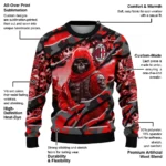 Custom Ac Milan Skull Horde Red Sweater Best Selling