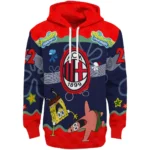 Custom Ac Milan Spongebob Patrick Star Red Navy Hoodie Best Selling
