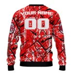 Custom Ac Milan Streak Overlay Red Sweater Best Selling