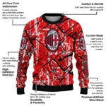 Custom Ac Milan Streak Overlay Red Sweater Best Selling