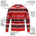 Custom Ac Milan Tent Stripes Red White Sweater Best Selling