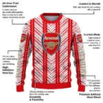 Custom Arsenal Chevron Rows Red Sweater Best Selling