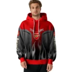 Custom Arsenal Flame Design Red Hoodie Best Selling