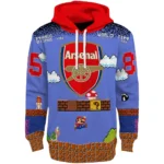 Custom Arsenal Mario Blue Black Hoodie Best Selling