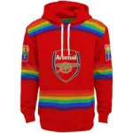 Custom Arsenal Rainbow Stripes Red Hoodie Best Selling